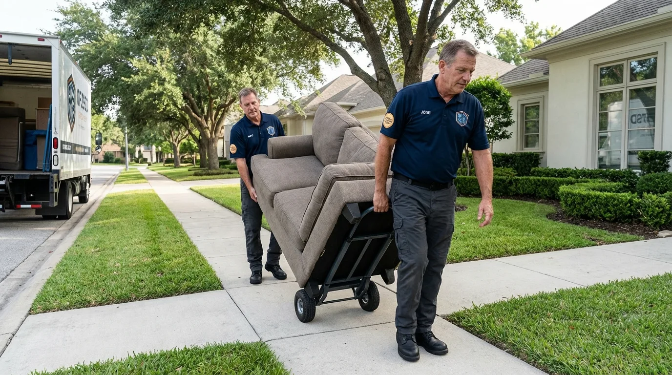 Local residential moving crew loading furniture in Carrollton, AL